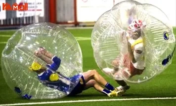 playing with zorb ball is interesting